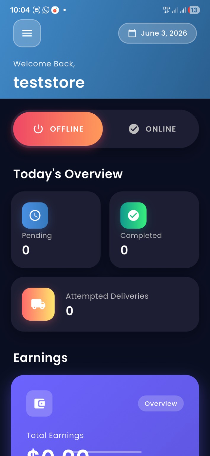 Dash driver app