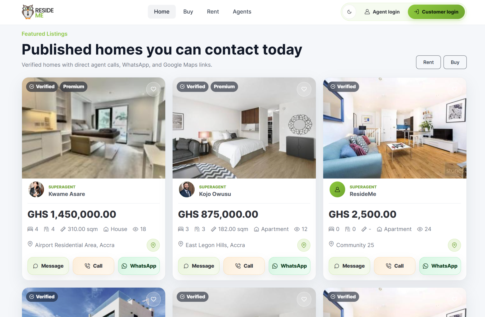 ResideMe listings